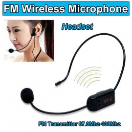 FM Wireless Microphone Headset Megaphone Radio Mic