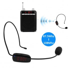 RadioFM Wireless Headset Microphone Handsfree Megaphone Mic