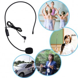 Portable Lightweight Wired 3.5mm Plug Guide Lecture Speech Headset with Mic