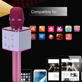 Q7 Wireless Bluetooth Karaoke Microphone Music Audio SpeakerPink