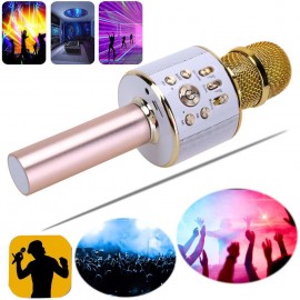 K26 Wireless Bluetooth Karaoke Microphone Audio Phone SpeakerGolden