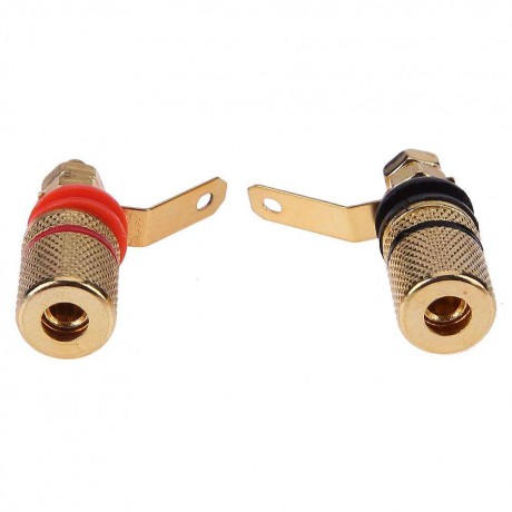2pcs Gold Plated Speaker Binding Posts Terminal 4mm Sockets for Banana Plug