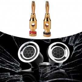 2pcs Gold-plated Banana Plugs Musical Audio Speaker Cable Wire Connectors