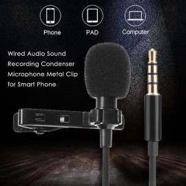 Wired Audio Sound Recording Condenser Microphone Metal Clip