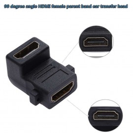 90 Degree HDMI Female to Female Coupler Adapter Converter with Screw Lock