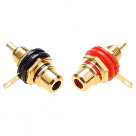 2pcs RCA Female Socket Connectors Chassis Panel Mount Adapters Audio Plugs