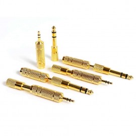 Gold 3.5mm to 6.5mm Female to Male Stereo Headphone Jack Audio Adapter Kit